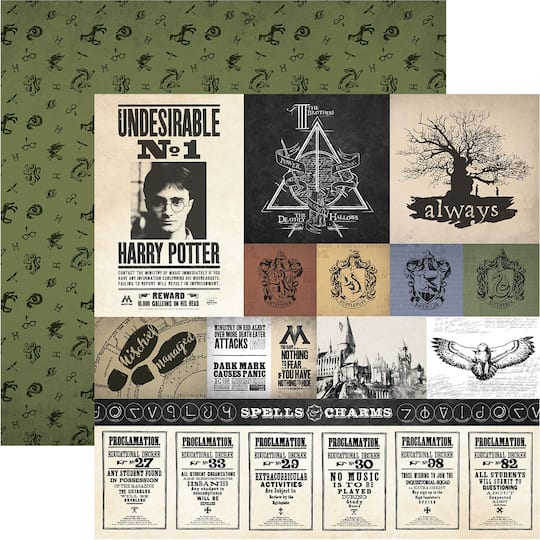 Paper House&#xAE; Harry Potter Parchment Tags Double-Sided 12&#x22; x 12&#x22; Cardstock, 15 Sheets